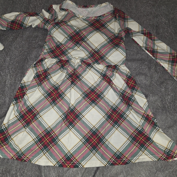 Girls Plaid Dress with Red, Green, and Cream - Picture 2 of 6